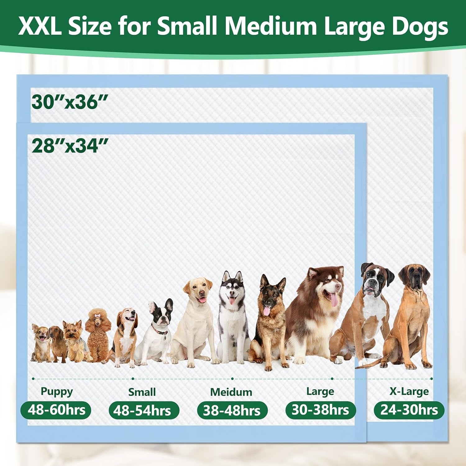 XXL 30"X36" Thicken 6 Layers Ultra Absorbency Dog Pee Pad Extra Large 3S Quick Dry Leakproof Pee Pads for Dogs, Cats, Rabbits Pets