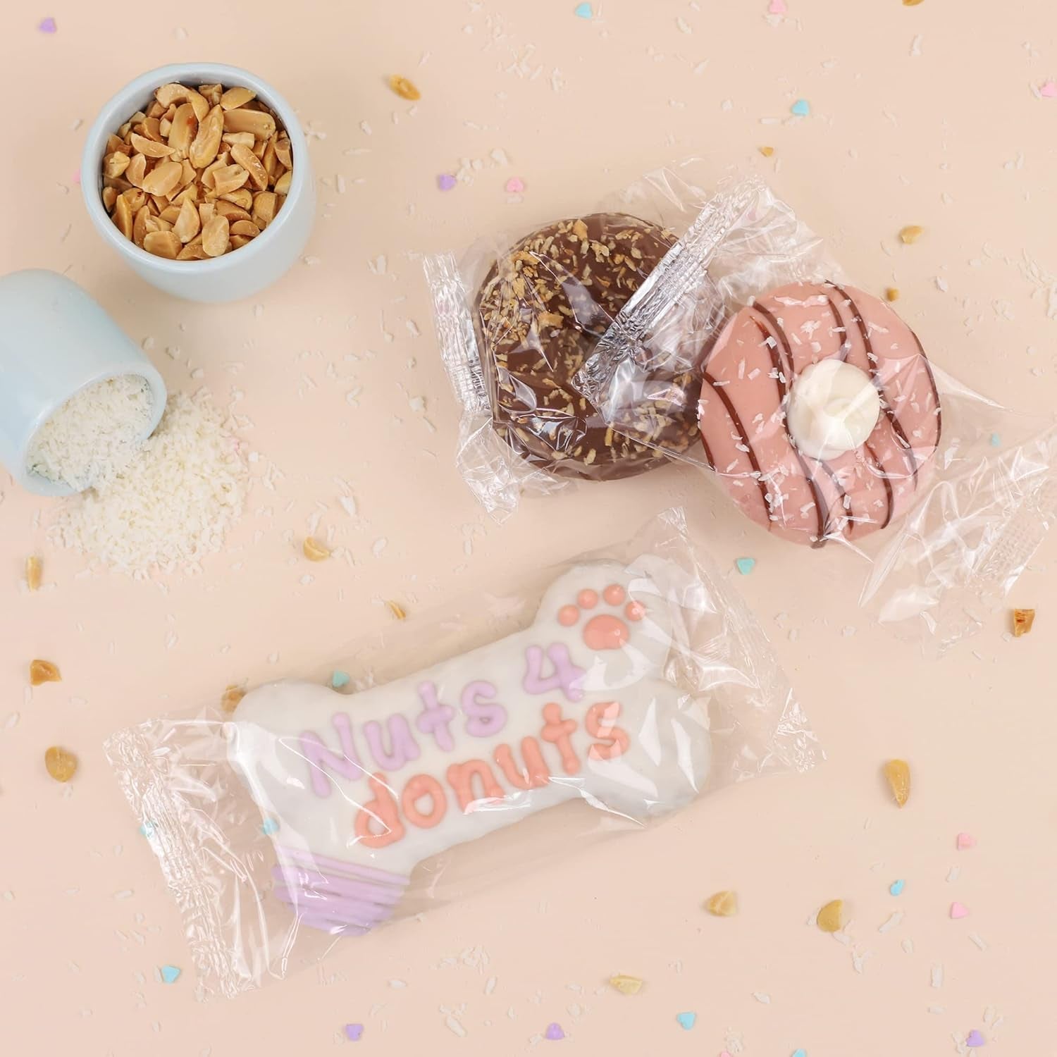 Dog Cookie Box | Handmade Hand-Decorated Dog Treats | Dog Gift Box Made with Locally Sourced Ingredients (Doggie Donut)