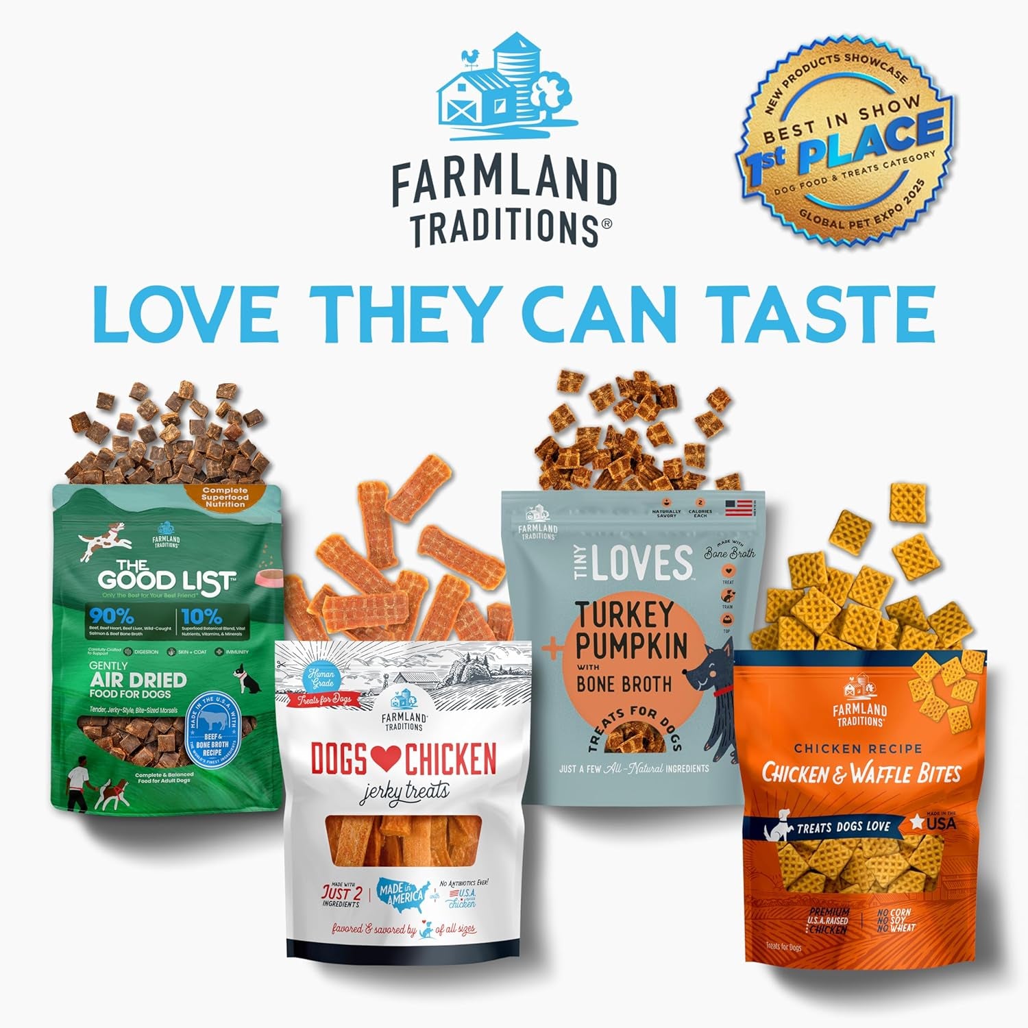 Dogs Love Chicken Jerky Dog Treats, Premium Two-Ingredient Dog Jerky with Usa-Raised Chicken, 3-Pound Bag