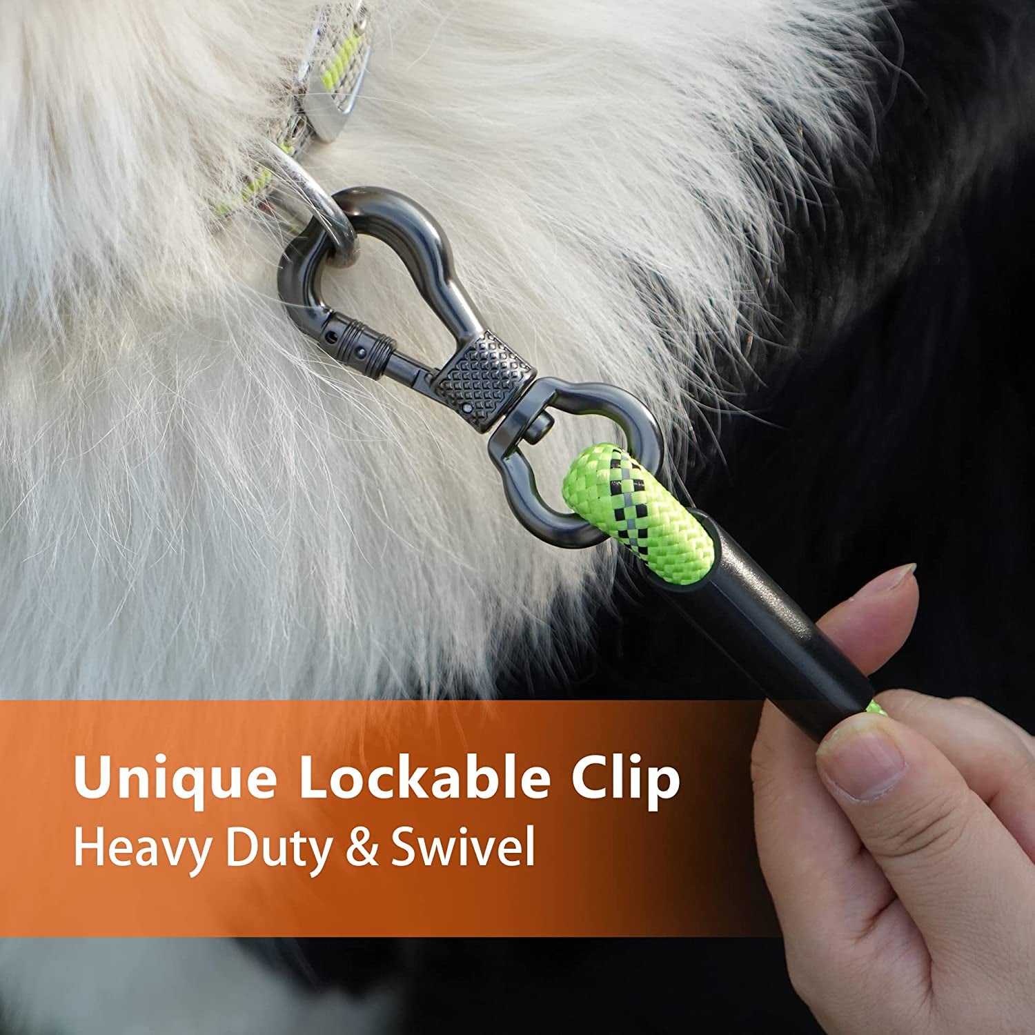 Long Dog Leash, 50FT Check Cord with Swivel Lockable Hook and Comfortable Padded Handle for Dog Leash for Small Medium and Large Dogs Walking Training Hiking Camping Playing