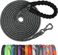 Long Dog Leash, 50FT Check Cord with Swivel Lockable Hook and Comfortable Padded Handle for Dog Leash for Small Medium and Large Dogs Walking Training Hiking Camping Playing