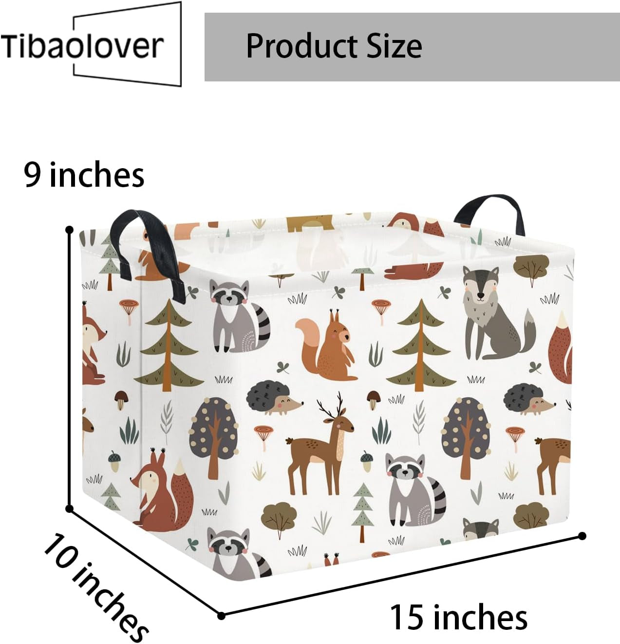 Rectangular Kids Storage Bin Gift Basket - Cute Kids Toy Organizer Shelf Book Basket Room Decor(Animal)