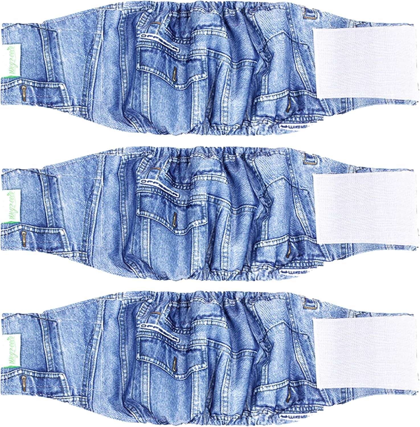 Jeans Washable Dog Diaper Male (Pack of 3) - Washable Male Dog Belly Wrap (Small)